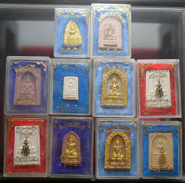 พระผงไพรีพินาศ พระสมเด็จญาณสังวรฯ สมเด็จพระสังฆราช วัดบวรนิเวศวิหาร 10องค์เคาะเดียวแดงชุดที่1