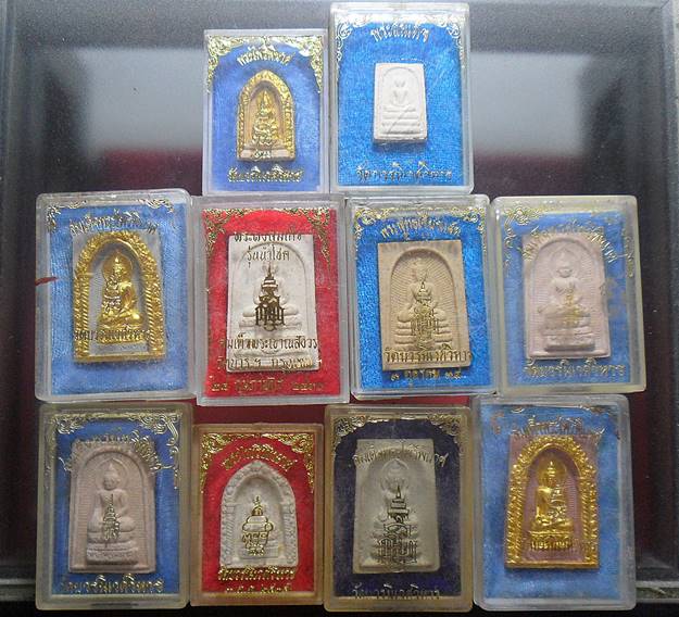 พระผงไพรีพินาศ พระสมเด็จญาณสังวรฯ สมเด็จพระสังฆราช วัดบวรนิเวศวิหาร 10องค์เคาะเดียวแดงชุดที่3