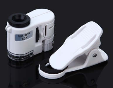 กล้อง Microscope รุ่น 9595 กำลังขยาย 60X ใช้ในการส่องพระ ส่องพลอย หรือวัตถุอื่นๆ พร้อมคลิปหนีบโทรศัพ