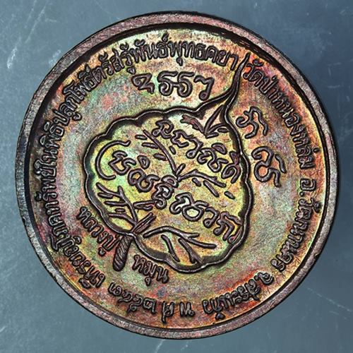 เหรียญโภคทรัพย์  หลวงปู่หมุน  ฐิตสีโล  เนื้อทองแดง  ปี  2543  สภาพสวย