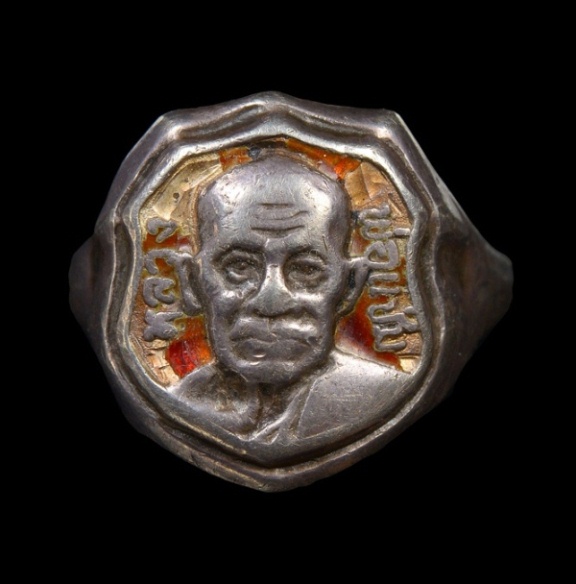 แหวนหลวงพ่อแช่ม ปี2506 เนื้อเงินลงยาสีแดง วัดฉลอง จ.ภูเก็ต 