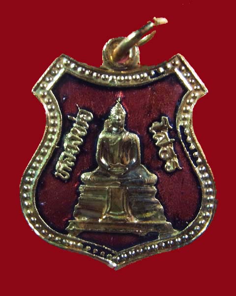 หลวงพ่อโสธร ที่ระลึกสร้างพระอุโบสถ ลงยาสีแดง