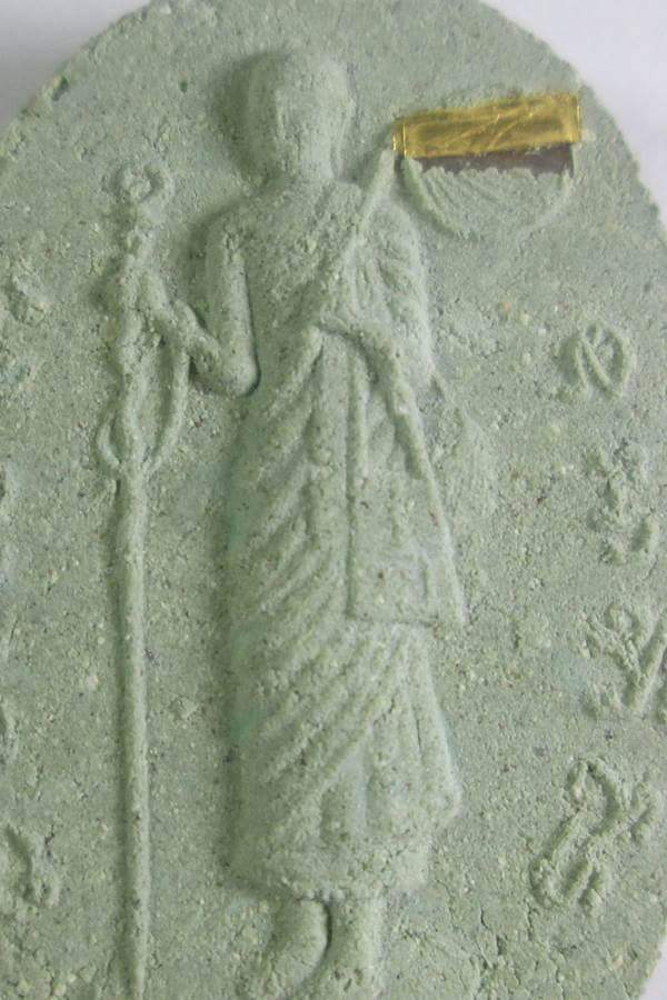 พระสีวลี เนื้อเขียวเหนี่ยวทรัพย์ ฝั่งตะกรุดทองคำ+เงิน ออกวัดซับลำไย ปี 43 หลวงปู่หมุนปลุกเสก