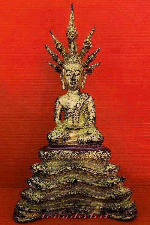 พระบูชารัตนะปางนาคปรก 7 เศียร (พระประจำวันเสาร์) ปิดทอง ใต้ฐานดินไทย สวยมากค่ะ