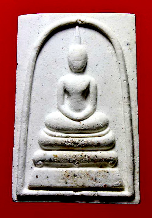 พระสมเด็จ (โรยแร่-มวลสารเก่า+เส้นเกศาหลวงพ่อสุด) วัดกาหลง ปี 2533 (ในเลี่ยม+แหนบ)