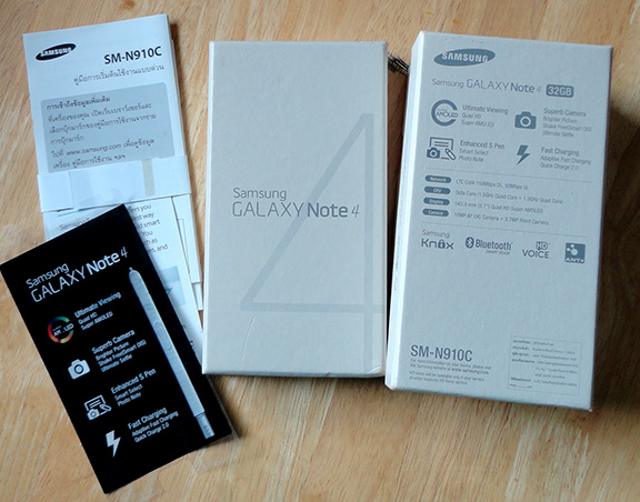 กล่อง SAMSUNG NOTE 4 พร้อมคู่มือ พิเศษแถมอุปกรณ์