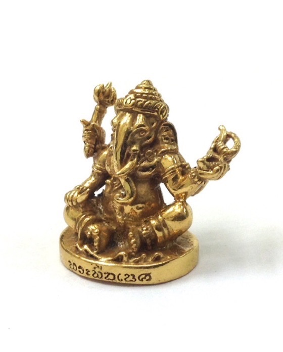 พระพิฆเนศ ปางนั่ง 4กร พิมพ์ลอยองค์ วัดพระธาตุดอยสุเทพ จ.เชียงใหม่ เนื้อทองฝาบาตร