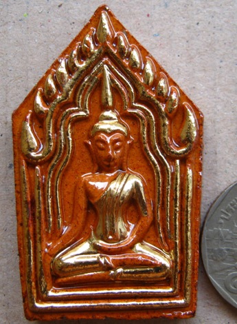 ขุนแผนแขนอ่อน รุ่น1 หลวงปู่ชื้น วัดญาณเสน จ อยุธยา ปี2545หมายเลข94 เคลือบแดงเดินน้ำทอง พร้อมกล่อง
