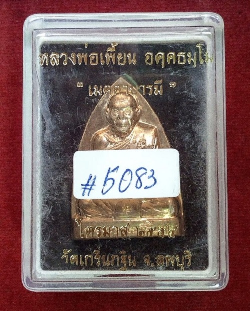 รูปเหมือนปั้มหลังเตารีด เนื้อปลอกลูกปืน หลวงพ่อเพี้ยน ไตรมาส ปี54 โค๊ต หน้า-หลัง...เคาะเดียวแดง..
