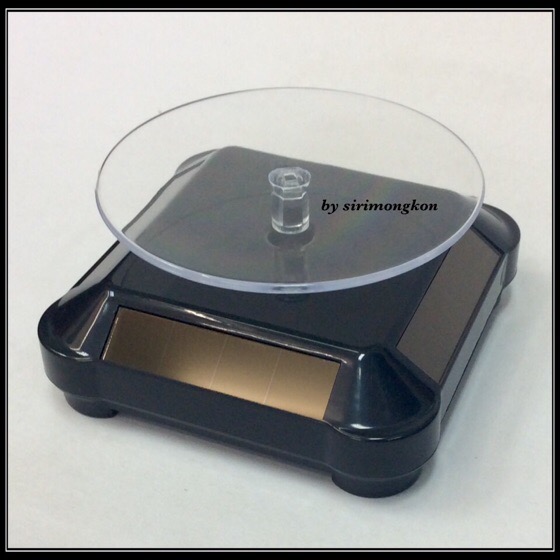 แท่นโชว์สินค้าหมุนได้ solar display stand รุ่น2ระบบ แบบพลังงานแสงโซล่าเซลล์ หรือถ่านแบตเตอรี่ สีดำ#2