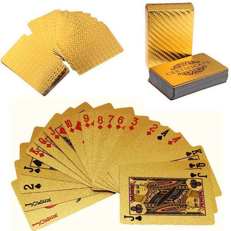 ไพ่โป๊กเกอร์ ฟอยล์สีทอง 24 K เหมาะสำหรับสะสม