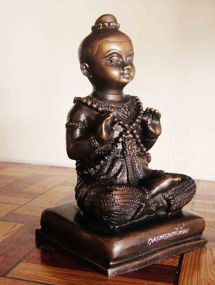 กุมารทองพี่เลี้ยง ขนาด 5 นิ้ว เนื้อโลหะผิวรมมันปู สวยเดิมๆ รับประกันตามกฎ