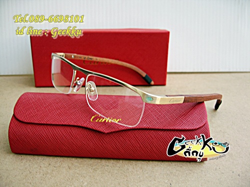 กรอบแว่นตา Cartier (C-01)   ครึ่งกรอบสีทอง 