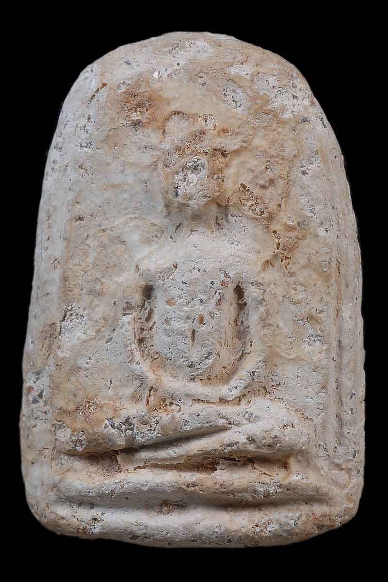 พระกรุวัดใหม่ปากบาง พิมพ์ฐาน 2 ชั้น เนื้อผง คราบกรุสวย พร้อมบัตรรับรองพระแท้