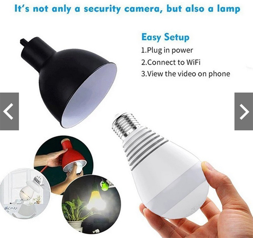 กล้องวงจรปิดหลอดไฟ wifi ไร้สาย ดูได้จากทั่วโลก 3D แบบ 360 องศา ไม่ต้องเดินสายไฟ สะดวกสุดๆ