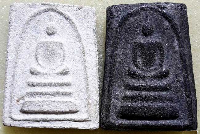 สมเด็จฯขาว-ดำ หลังยันต์น้ำเต้านูน ท่านเจ้าคุณนรฯ วัดศีลขันธ์ฯ ปี2513