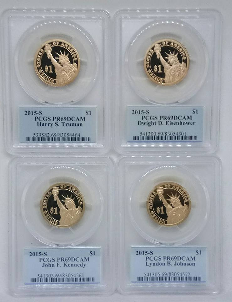 เหรียญอเมริกา Presidential เพรสซิเด้น ดอลล่าร์  ผ่านเกรด PCGS PR69DCAM