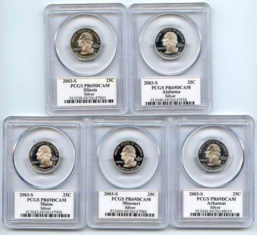 เหรียญอเมริกา เงินขัดเงา 90% ผ่านเกรด PCGS PR69DCAM