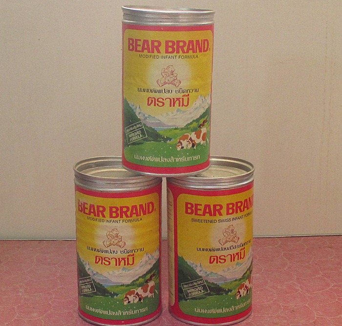 กระป๋องนมตราหมี อลูมีเนียมเก่าสภาพใหม่ 3ใบ