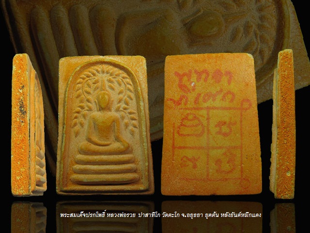 พระสมเด็จปรกโพธิ์หลังยันต์หมึกแดง หลวงพ่อรวย ปาสาทิโก วัดตะโก จ.อยุธยา
