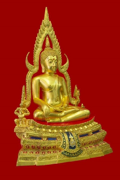 พระบูชา 7 นิ้ว พระพุทธชินราช เนื้อทองเหลืองลงรักปิดทอง เลข 308 ในพระนามย่อว่า ญสส หลวงปู่หมุนร่วมป ล