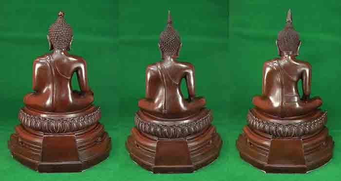 ***ครบชุด 3 สมัย***พระพุทธรูปบูชาศิลป์แบบเชียงแสน + สุโขทัย + อู่ทอง เนื้อเรซิ่นผสมแร่เหล็กน้ำพี้ งา