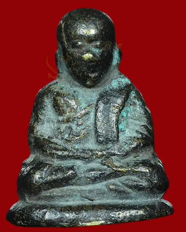 รูปหล่อ หลวงพ่อเงิน วัดบางคลาน  รุ่นปืนแตก พิมพ์ เศียรกลมนิยม  วัดคงคาราม อ.โพทะเล จ.พิจิตร ปี ๒๕๒๘