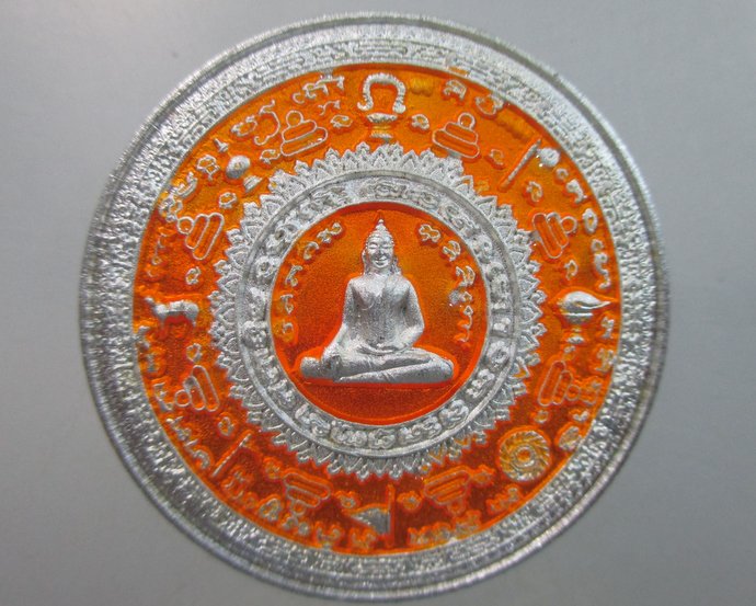 ๒๐ เหรียญพระพุทธ กะไหล่เงิน ลงยา