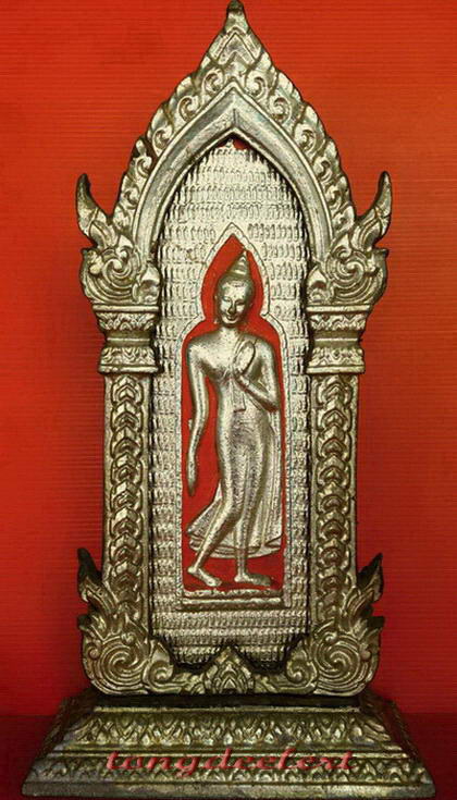 พระบูชากำแพงศอกปิดทอง(กำแพงห้าร้อยหลังพระพุทธโคดม) หลวงพ่อขอม วัดไผ่โรงวัว จ.สุพรรณบุรี