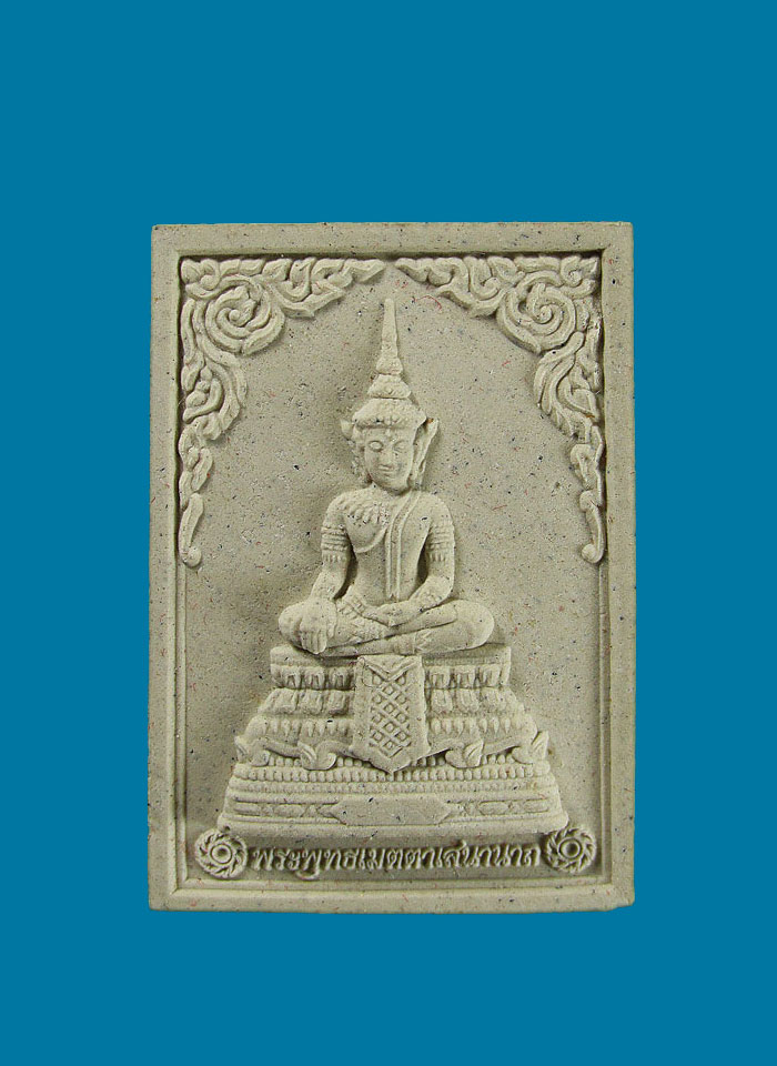 พระผง พระพุทธเมตตาเสนานาถ หลัง ภปร กองทัพบกจัดสร้ าง พร้อมกล่องเดิม ผงขาว