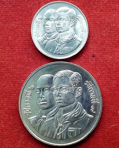 เหรียญกษาปณ์ในหลวง ราคา2บาท+10บาท กำเนิดลูกเสือไทยครบ 80ปี UNC..เคาะเดียวแดง...