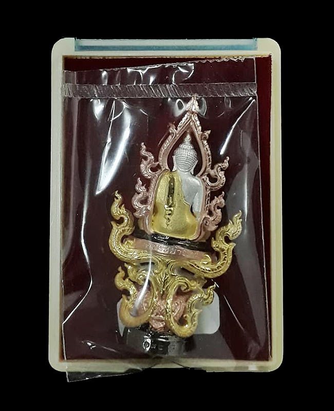 พระพุทธนิมิตรพิชิตมาร รุ่นพิชิตมาร พระอธิการใจ วัดพระยาญาติ จ.สมุทรสงคราม ปี2559 เนื้อ 4K ซุ้มสีนาค