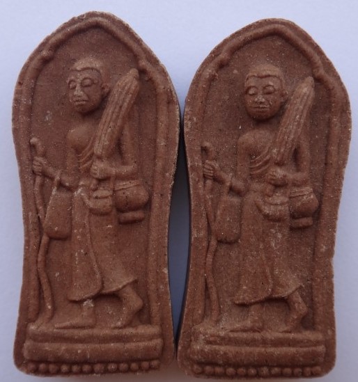 พระสิวลีหลังพระสังกัจจายน์ ย้อนยุค หลวงพ่อกวย รุ่นแรงครู เคาะเดียว 2องค์