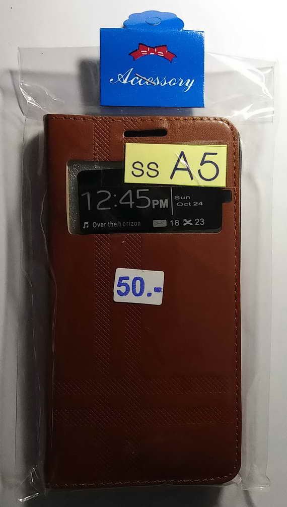 เคสโทรศัพท์มือถือ samsung A5  หนังเปิดข้างสีน้ำตาล    50  บาท พร้อมส่ง
