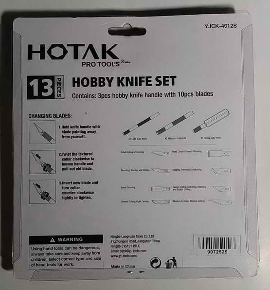 ชุดใบมีด  HOTAK   พร้อมด้ามจับ 3 อัน ใบมีด 13 ใบ / ชุด 