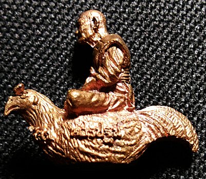 รูปหล่อ ขี่ไก่ หลวงพ่อไสว วัดปรีดาราม(ยายส้ม) จ.นครปฐม อายุ 77 ปี ปี 2541 รับประกันแท้100%  