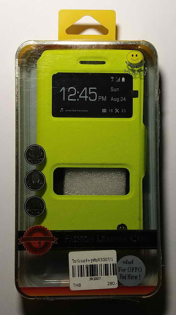 เคส มือถือ OPPO Mirror 3 เคสฝาพับหนังแท้ สีเขียว   60  บาท พร้อมส่ง