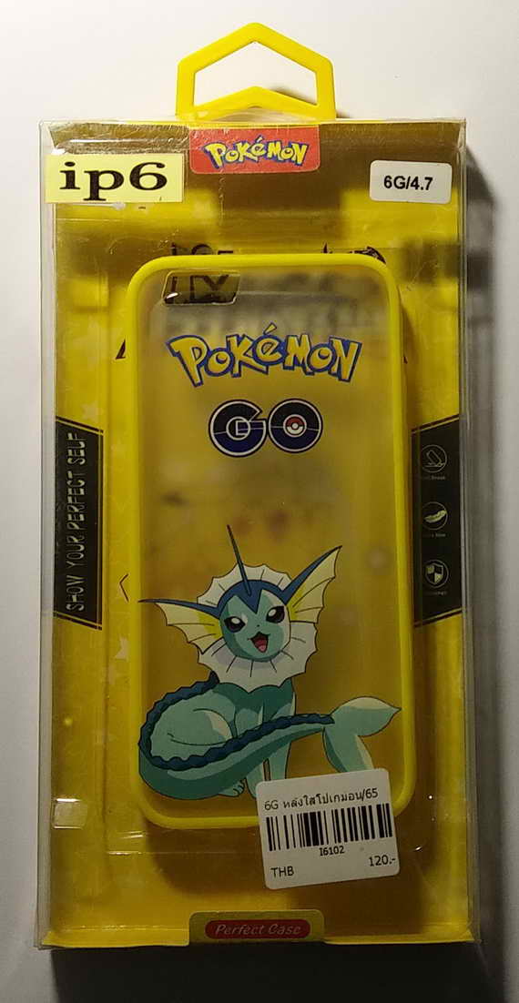 เคส มือถือ IPhone6  6G/4.7 ขอบเหลืองหลังใส ลายโปเกม่อน  60 บาทพร้อมส่ง