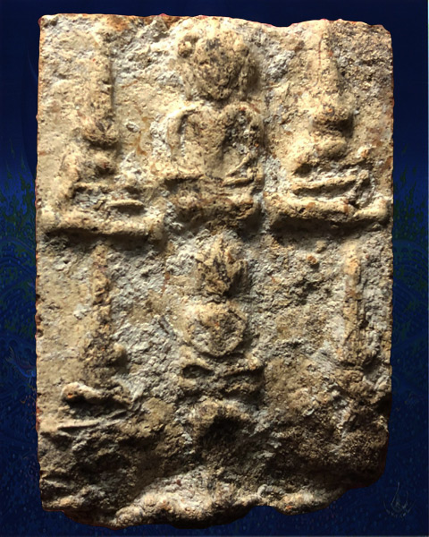 พระแผงนาดูนตัด พิมพ์ยอดขุนพล หนึ่งเดี่ยวในแผง เนื้อหิน