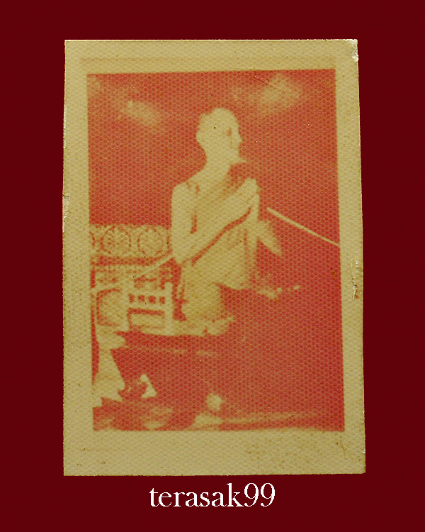 รูปถ่ายกระดาษหนังไก่ ท่านเจ้าคุณนรฯ  วัดเทพศิรินทร์ อฐิษฐานจิต มีจีวรด้านหลัง สวยๆ