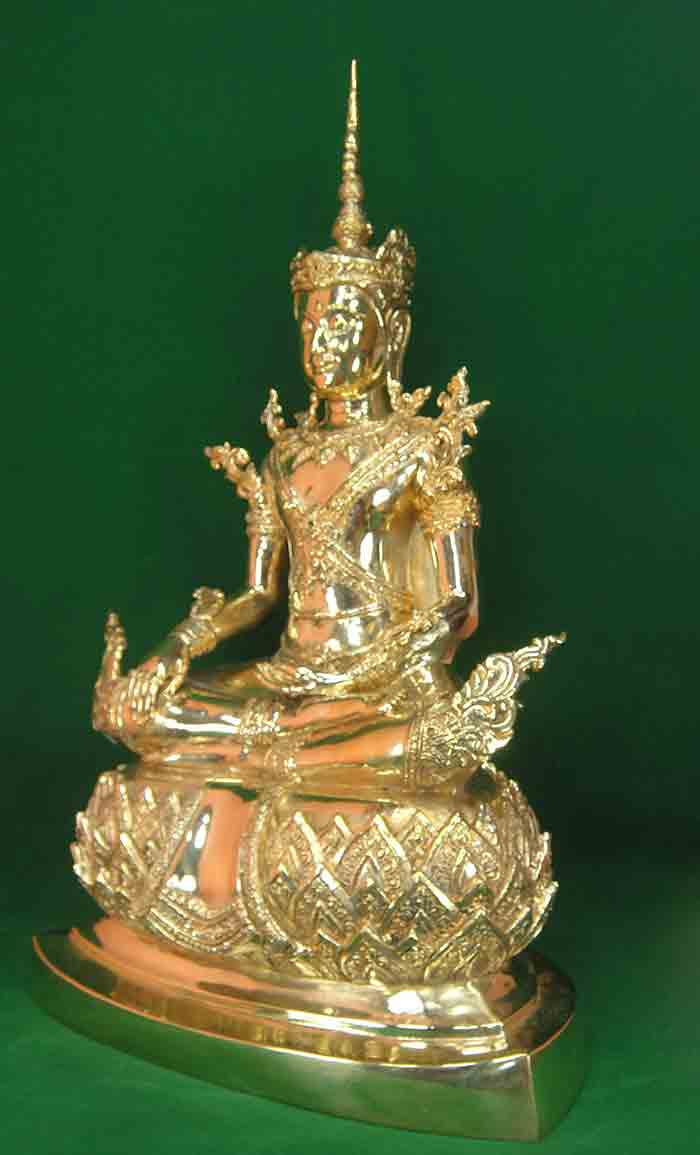 ***พิเศษเบาๆ***พระพุทธรูปปางโปรดพญาชมพูบดีหรือปางทรงเครื่อง เนื้อทองเหลืองขัดมันปัดทอง