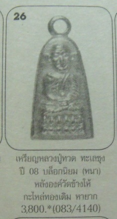 **วัดใจ**หลวงปู่ทวด วัดช้างให้ รุ่นทะเลซุง พิมพ์เล็ก บัวหก ปี ๒๕๐๘**กะไหล่ทอง สวยๆ