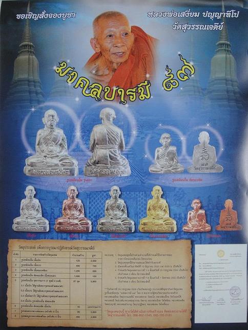 รูปเหมือนปั๊มรุ่นแรก เจ้าคุณเสงี่ยม วัดสุวรรณเจดีย์ จ.อยุธยา ปี2555เลข533 รุ่นมงคลบารมี87 พร้อมกล่อง