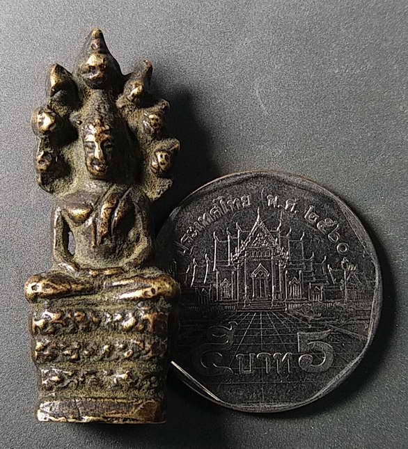 เริ่มที่ 50 บาท รูปหล่อโบราณ พระนาคปรก 7 เศียร (พระประจำวันจันทร์) วัดฉิมพลี ยางโทน