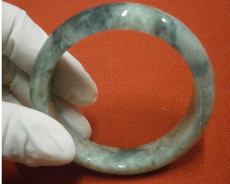 **วัดใจแดง 400.-**หยกกินบ่เซี่ยงเขียวเข้มอมฟ้า เนื้อแก้วพม่าแท้ #190