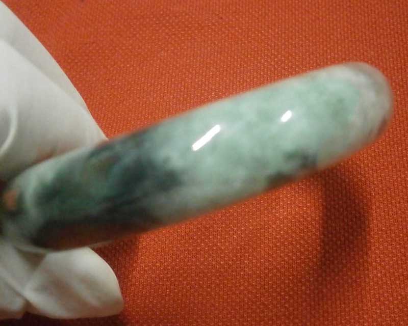 **วัดใจแดง 400.-**หยกกินบ่เซี่ยงเขียวเข้มอมฟ้า เนื้อแก้วพม่าแท้ #190