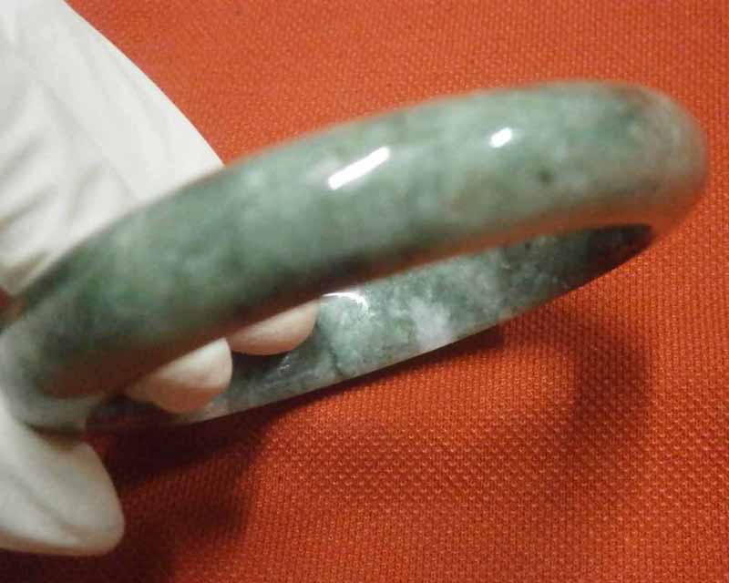 **วัดใจแดง 300.-**หยกกินบ่เซี่ยงเขียวเข้มอมฟ้า เนื้อแก้วพม่าแท้ #188