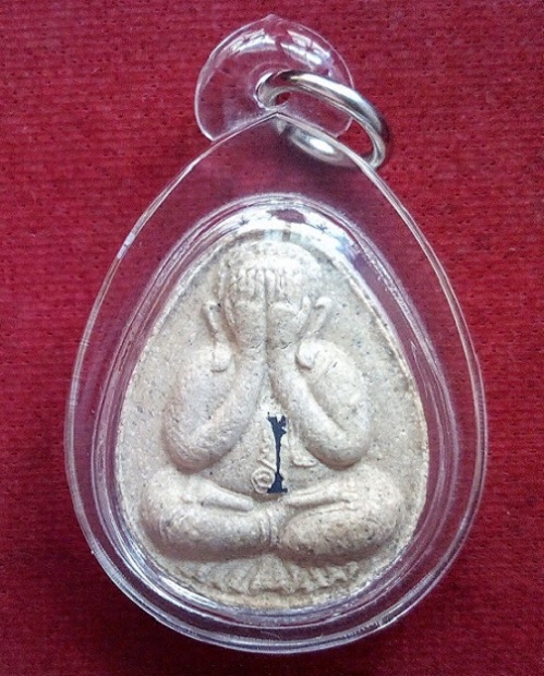 พระปิตตาปลดหนี้ ตะกรุดเงิน ไตรมาส35 หลวงพ่อเปิ่น วัดบางพระ ปี2535 เนื้อผงพุทธคุณ...เคาะเดียวแดง...