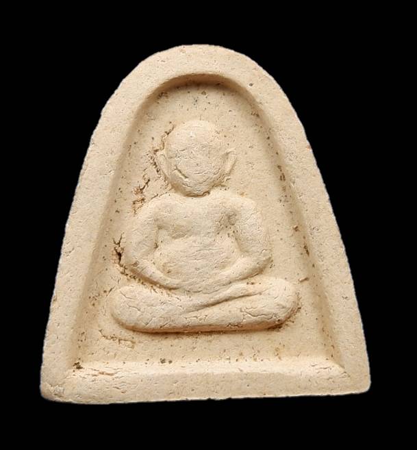 พระปิดตาหลังพระสังขจายย์หลวงปู่เฮี้ยง ปี2505 เนื้อผง วัดป่าฯ จ.ชลบุรี สภาพพอสวย