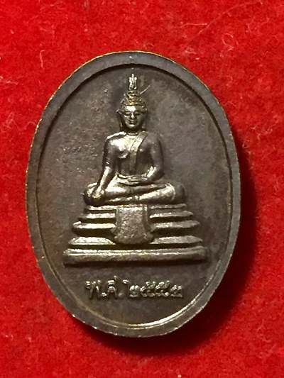 เหรียญเม็ดแตงหลวงปู่แผ้ว ปวโร  หลังพระพุทธ  วัดรางหมัน  พ.ศ. ๒๕๕๒